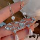Copper Fan Auspicious Clouds Pearl Healing Earrings Copper Fan Auspicious Clouds Pearl Healing Earrings
