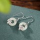 925 Sterling Silver Hetian Jade Peace Orchid Prosperity Earrings