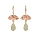 Green Aventurine Fan Pattern Luck Drop Earrings Green Aventurine Fan Pattern Luck Drop Earrings