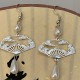 Copper Fan Auspicious Clouds Pearl Healing Earrings Copper Fan Auspicious Clouds Pearl Healing Earrings