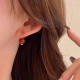 925 Sterling Silver Gold-Filled Cinnabar Zircon Calm Earrings 925 Sterling Silver Gold-Filled Cinnabar Zircon Calm Earrings