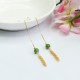 925 Sterling Silver Hetian Cyan Jade Phoenix Tail Drop Earrings 925 Sterling Silver Hetian Cyan Jade Phoenix Tail Drop Earrings