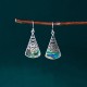 Copper Tridacna Stone Hollow Blessing Drop Earrings Copper Tridacna Stone Hollow Blessing Drop Earrings