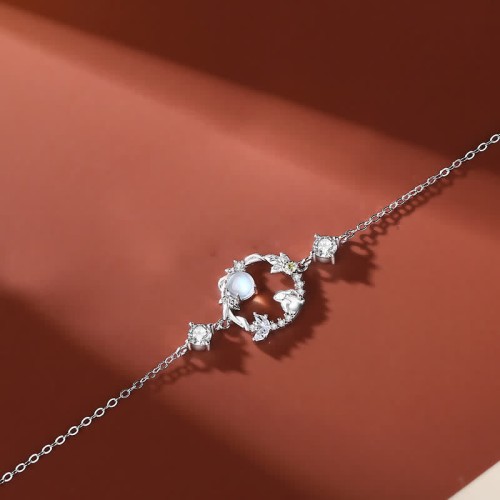925 Sterling Silver Rabbit Moonstone Moon Flower Jewelry Set 925 Sterling Silver Rabbit Moonstone Moon Flower Jewelry Set