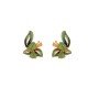 925 Sterling Silver Plated Gold Cyan Jade Butterfly Healing Earrings 925 Sterling Silver Plated Gold Cyan Jade Butterfly Healing Earrings