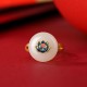 925 Sterling Silver Hetian Jade Lotus Luck Jewelry Set 925 Sterling Silver Hetian Jade Lotus Luck Jewelry Set