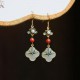 Lucky Four-Leaf Clover Jade Copper Earrings Lucky Four-Leaf Clover Jade Copper Earrings