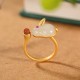 925 Silver Year of the Rabbit Hetian Jade Luck Set