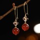 925 Sterling Silver Red Agate Flower Confidence Earrings 925 Sterling Silver Red Agate Flower Confidence Earrings