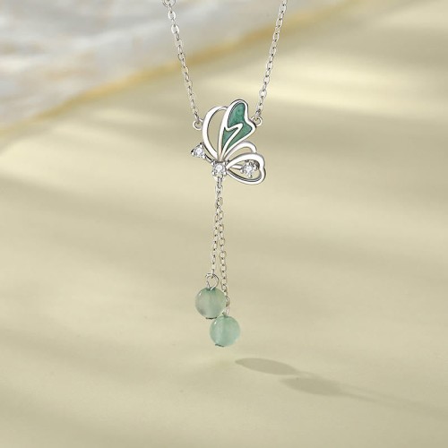 925 Sterling Silver Green Aventurine Butterfly Luck Jewelry Set 925 Sterling Silver Green Aventurine Butterfly Luck Jewelry Set