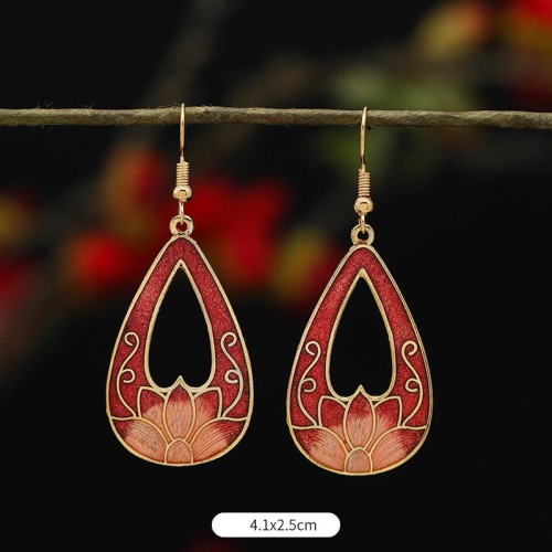 Lotus Butterfly Flower Alloy Copper Enlightenment Earrings Lotus Butterfly Flower Alloy Copper Enlightenment Earrings