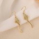 Fish Pattern Jade Luck Drop Earrings Fish Pattern Jade Luck Drop Earrings