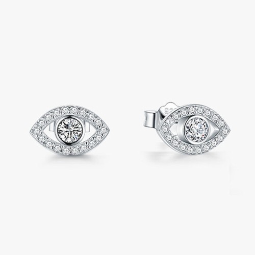 925 Sterling Silver Evil Eye Protection Stud Earrings 925 Sterling Silver Evil Eye Protection Stud Earrings