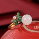 White Jade 925 Sterling Silver Pearl Flower Blessing Jewelry Set White Jade 925 Sterling Silver Pearl Flower Blessing Jewelry Set