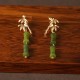 925 Sterling Silver Gold-Plated Peridot Bamboo Leaf Drop Earrings 925 Sterling Silver Gold-Plated Peridot Bamboo Leaf Drop Earrings