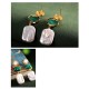 925 Sterling Silver Baroque Pearl Malachite Healing Drop Earrings 925 Sterling Silver Baroque Pearl Malachite Healing Drop Earrings