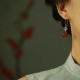 925 Sterling Silver Red Agate Flower Confidence Earrings 925 Sterling Silver Red Agate Flower Confidence Earrings
