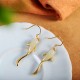 Fish Pattern Jade Luck Drop Earrings Fish Pattern Jade Luck Drop Earrings