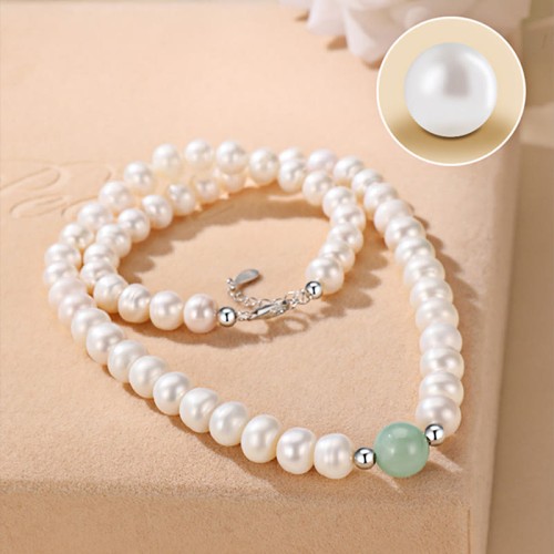 925 Sterling Silver Natural Pearl Jade Healing Jewelry Set 925 Sterling Silver Natural Pearl Jade Healing Jewelry Set
