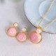 925 Sterling Silver Queen Conch Pearl Luck Jewelry Set