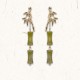 925 Sterling Silver Gold-Plated Peridot Bamboo Leaf Drop Earrings 925 Sterling Silver Gold-Plated Peridot Bamboo Leaf Drop Earrings