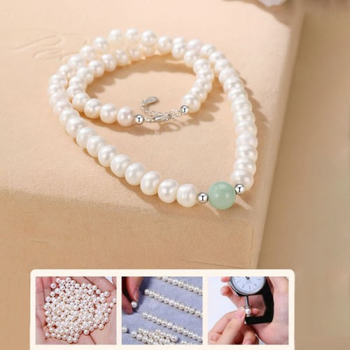 925 Sterling Silver Natural Pearl Jade Healing Jewelry Set 925 Sterling Silver Natural Pearl Jade Healing Jewelry Set