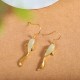Fish Pattern Jade Luck Drop Earrings Fish Pattern Jade Luck Drop Earrings