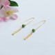 925 Sterling Silver Hetian Cyan Jade Phoenix Tail Drop Earrings 925 Sterling Silver Hetian Cyan Jade Phoenix Tail Drop Earrings