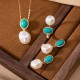 925 Sterling Silver Pearl Turquoise Healing Ring Earrings Set 925 Sterling Silver Pearl Turquoise Healing Ring Earrings Set