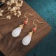 FengShui White Jade Luck Drop Earrings FengShui White Jade Luck Drop Earrings