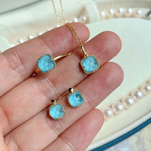 925 Silver Gold-Plated Turquoise Protection Set 925 Silver Gold-Plated Turquoise Protection Set