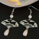 Copper Fan Auspicious Clouds Pearl Healing Earrings Copper Fan Auspicious Clouds Pearl Healing Earrings