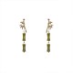 925 Sterling Silver Gold-Plated Peridot Bamboo Leaf Drop Earrings 925 Sterling Silver Gold-Plated Peridot Bamboo Leaf Drop Earrings
