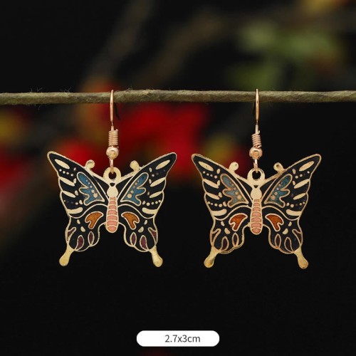 Lotus Butterfly Flower Alloy Copper Enlightenment Earrings Lotus Butterfly Flower Alloy Copper Enlightenment Earrings