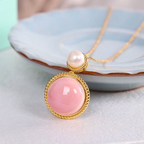 925 Sterling Silver Queen Conch Pearl Luck Jewelry Set