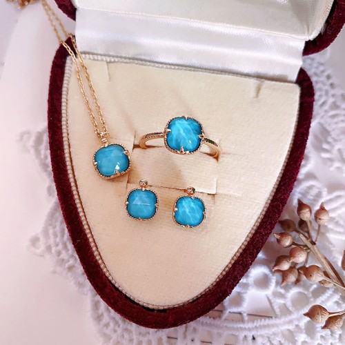 925 Silver Gold-Plated Turquoise Protection Set 925 Silver Gold-Plated Turquoise Protection Set