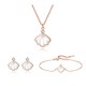 925 Sterling Silver Tridacna Stone Shell Blessing Jewelry Set