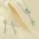 925 Sterling Silver Green Aventurine Butterfly Luck Jewelry Set 925 Sterling Silver Green Aventurine Butterfly Luck Jewelry Set