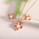 925 Sterling Silver Pearl Red Flower Wisdom Jewelry Set 925 Sterling Silver Pearl Red Flower Wisdom Jewelry Set