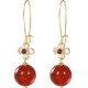 925 Sterling Silver Red Agate Flower Confidence Earrings 925 Sterling Silver Red Agate Flower Confidence Earrings