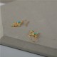 Copper Enamel Turquoise Positive Drop Earrings