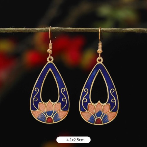 Lotus Butterfly Flower Alloy Copper Enlightenment Earrings Lotus Butterfly Flower Alloy Copper Enlightenment Earrings
