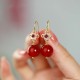 925 Sterling Silver Red Agate Flower Confidence Earrings 925 Sterling Silver Red Agate Flower Confidence Earrings