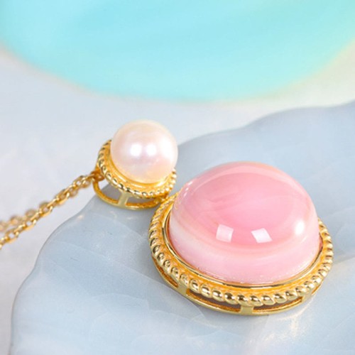 925 Sterling Silver Queen Conch Pearl Luck Jewelry Set