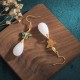 FengShui White Jade Luck Drop Earrings FengShui White Jade Luck Drop Earrings