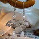 Copper Fan Auspicious Clouds Pearl Healing Earrings Copper Fan Auspicious Clouds Pearl Healing Earrings