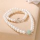 925 Sterling Silver Natural Pearl Jade Healing Jewelry Set 925 Sterling Silver Natural Pearl Jade Healing Jewelry Set