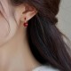 925 Sterling Silver Gold-Filled Cinnabar Zircon Calm Earrings 925 Sterling Silver Gold-Filled Cinnabar Zircon Calm Earrings