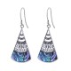 Copper Tridacna Stone Hollow Blessing Drop Earrings Copper Tridacna Stone Hollow Blessing Drop Earrings