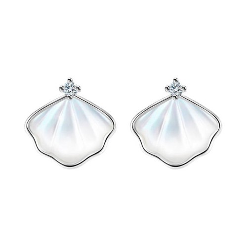 925 Sterling Silver Tridacna Stone Shell Blessing Jewelry Set